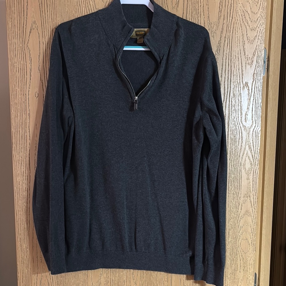 The Foundry Supply Co. Charcoal Zip-Up Sweater